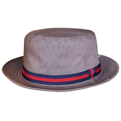 Packable Poplin Bucket Hat Grey, Tan, White - Dorfman Pacific