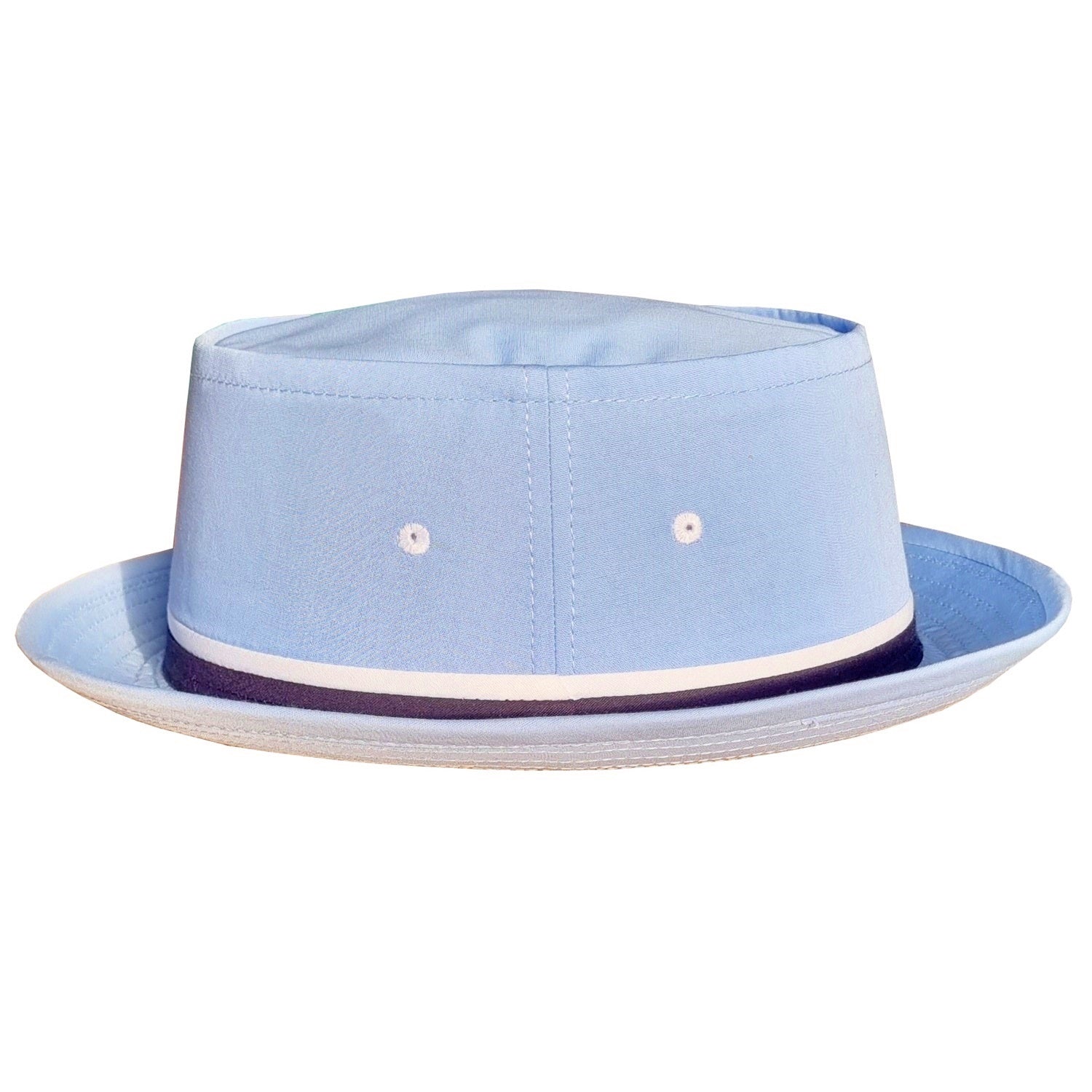 Bucket Hat, Light Blue, Pork Pie, Side View