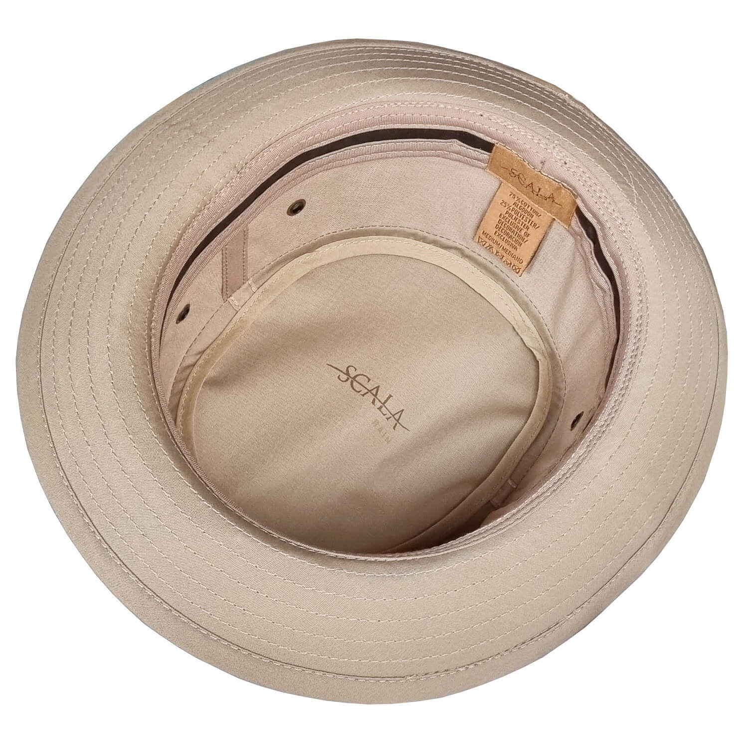 Pork Pie Hat, Khaki, Bucket Hat, Lining View