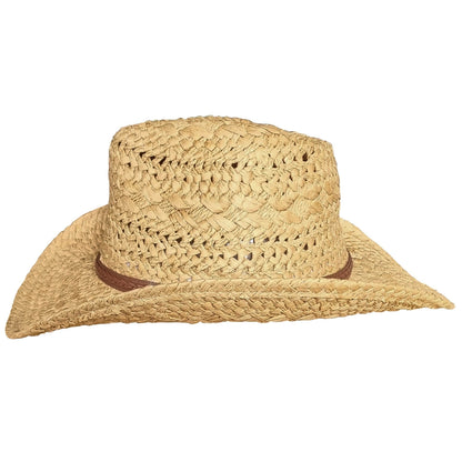 Straw Cowboy Hat, Beige, Sun Hat, side View