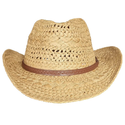 Straw Cowboy Hat, Beige, Sun Hat, Front View