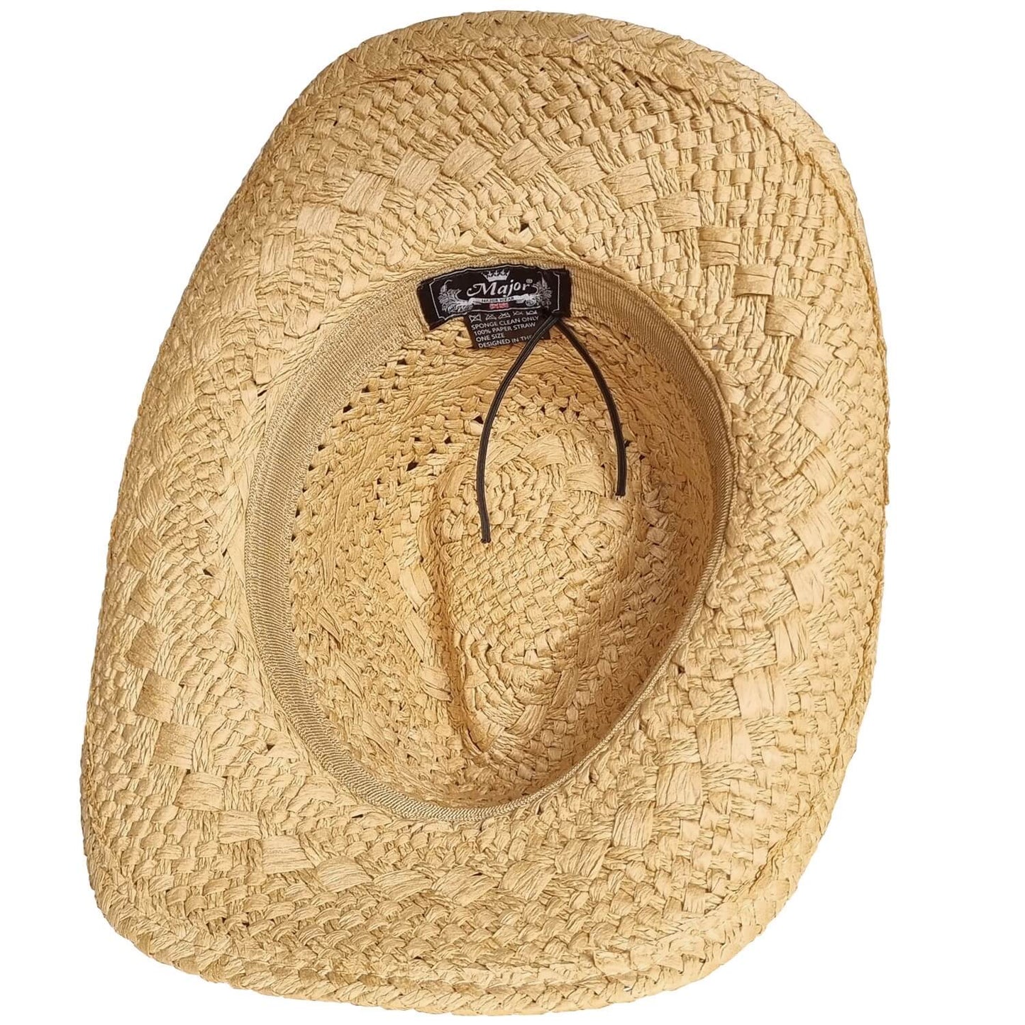 Straw Cowboy Hat, Beige, Sun Hat, Lining View