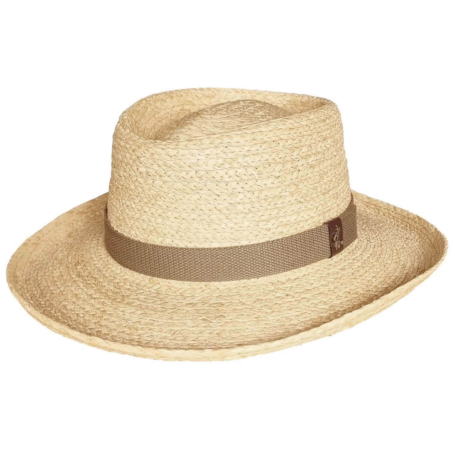 Straw Gambler Hat, Natural, Raffia Straw Cowboy Hat