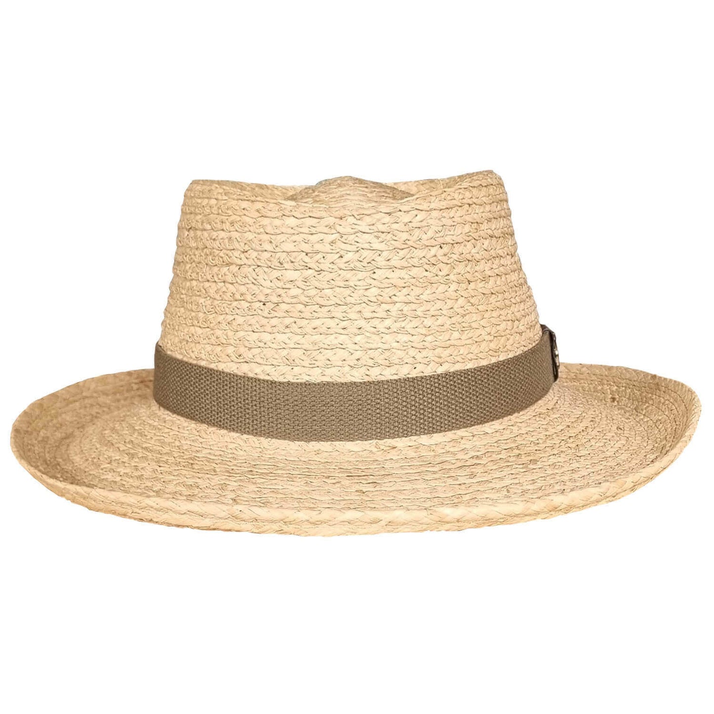 Straw Gambler Hat, Natural, Raffia Straw Cowboy Hat, Front View