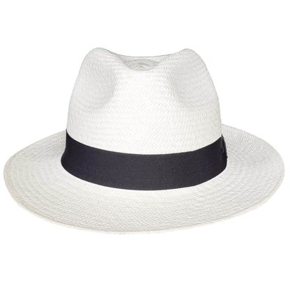 Panama Hat, Bleached, Straw Fedora, Front View