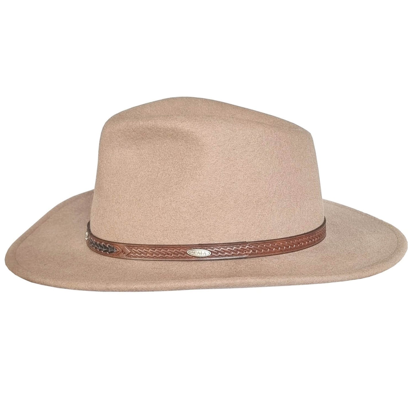 Cowboy Hat, Putty Colour, Wool Western Hat, Side View