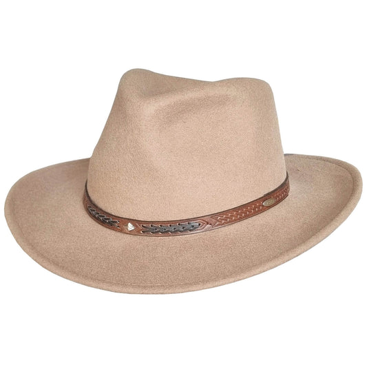 Cowboy Hat, Putty Colour, Wool Western Hat