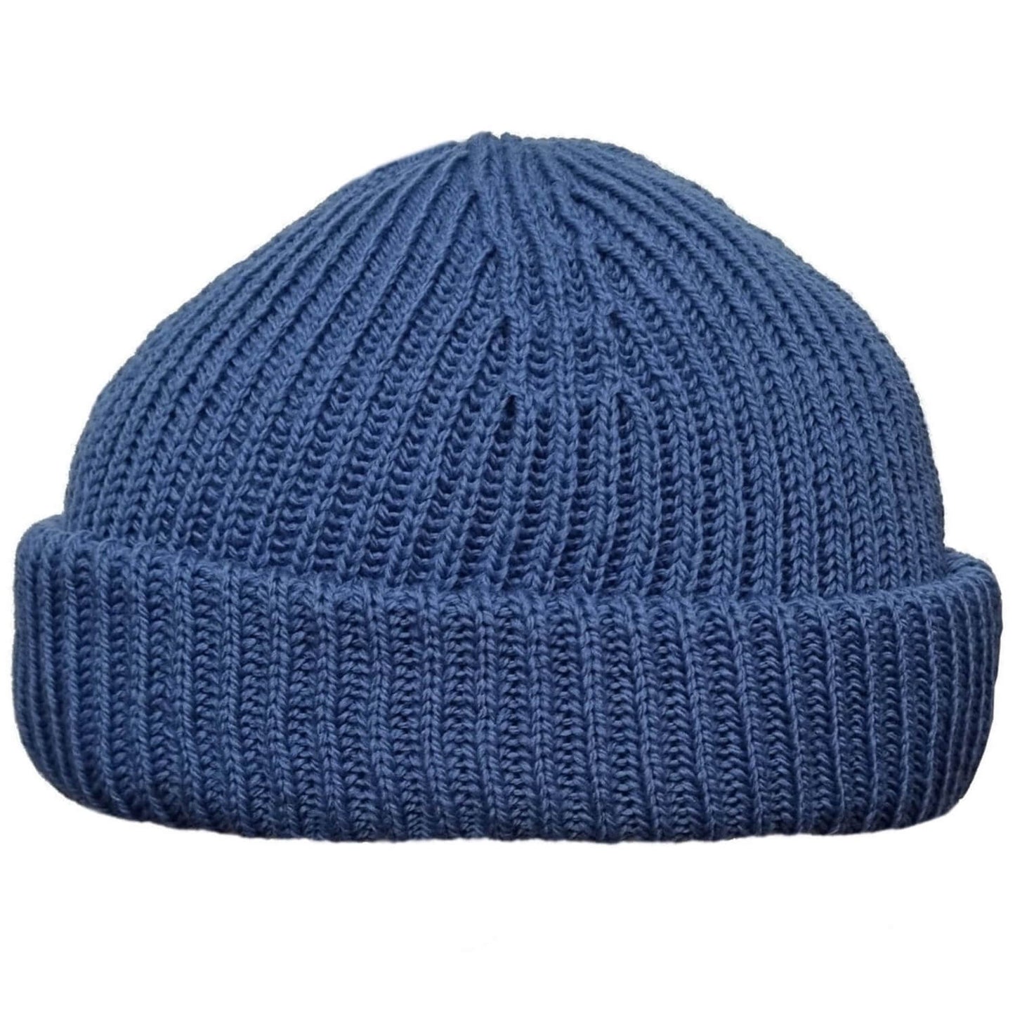 Short Beanie Hat, Light Blue, Docker Hat, Side view