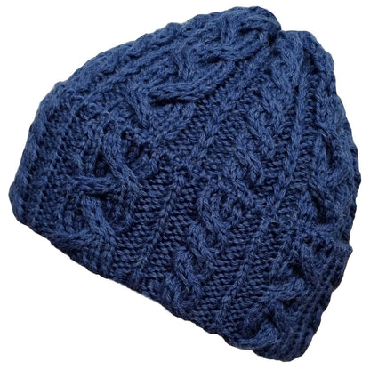 Cable Knit Beanie Hat, Indigo, Winter Hat