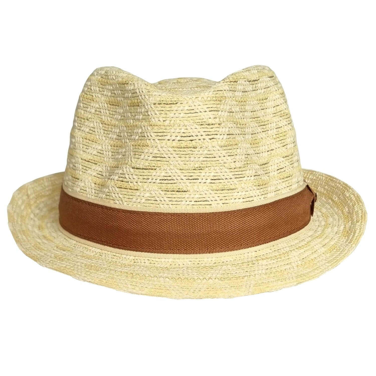 Trilby Hat, Sun Hat, Natural, Front View