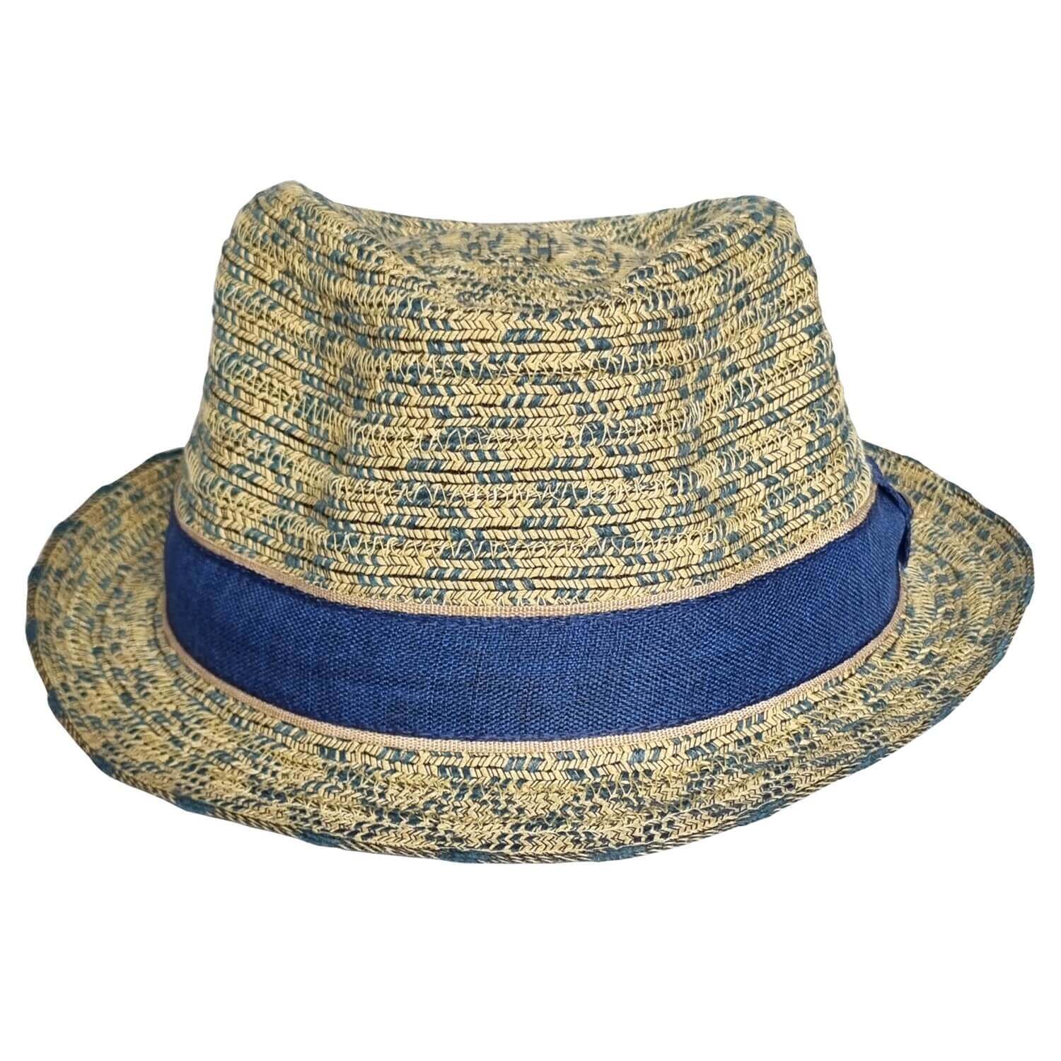 Trilby Hat, Sun Hat, Blue, Front View