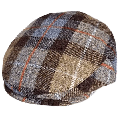 Tartan Check Flat Cap on white background