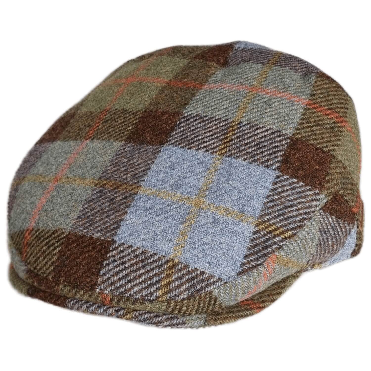 Tartan Check Flat Cap on white background