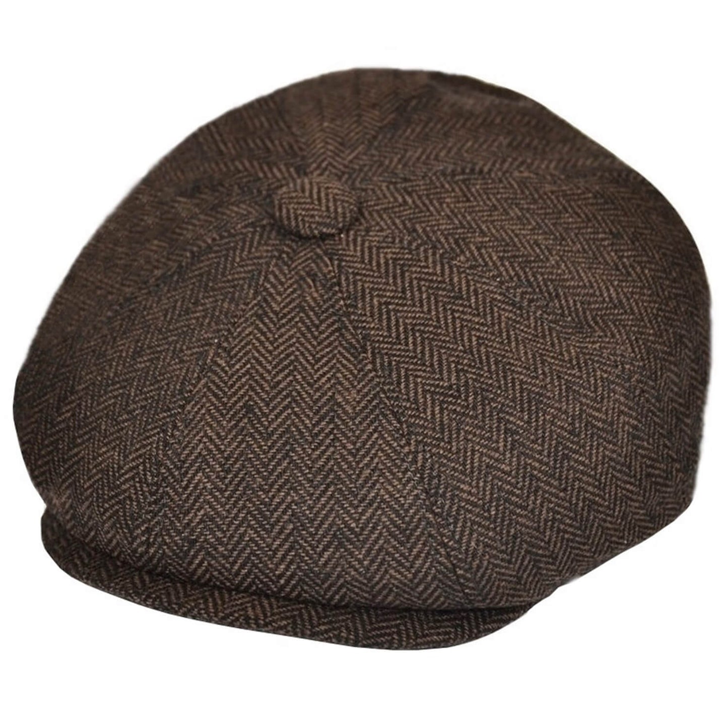 Newsboy Cap, Brown, Herringbone, Hat