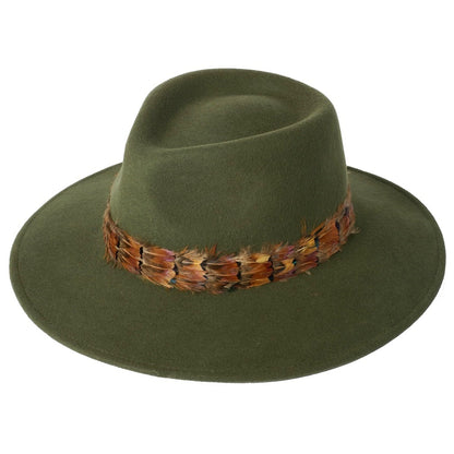 Fedora Hat, Green, 100% Wool