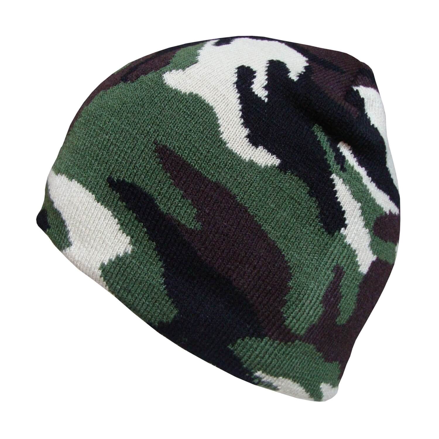 Beanie Hat Camouflage, Double Knit, Fishing, Beanies