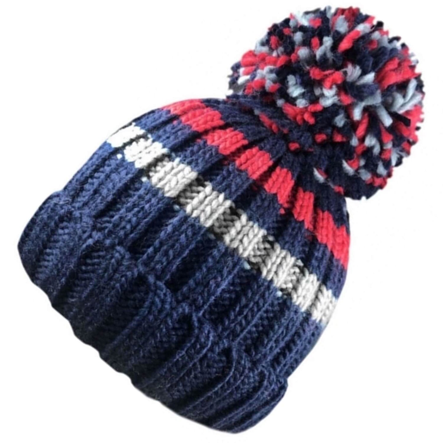 Beanie Hat, Navy Blue, Striped, Childrens