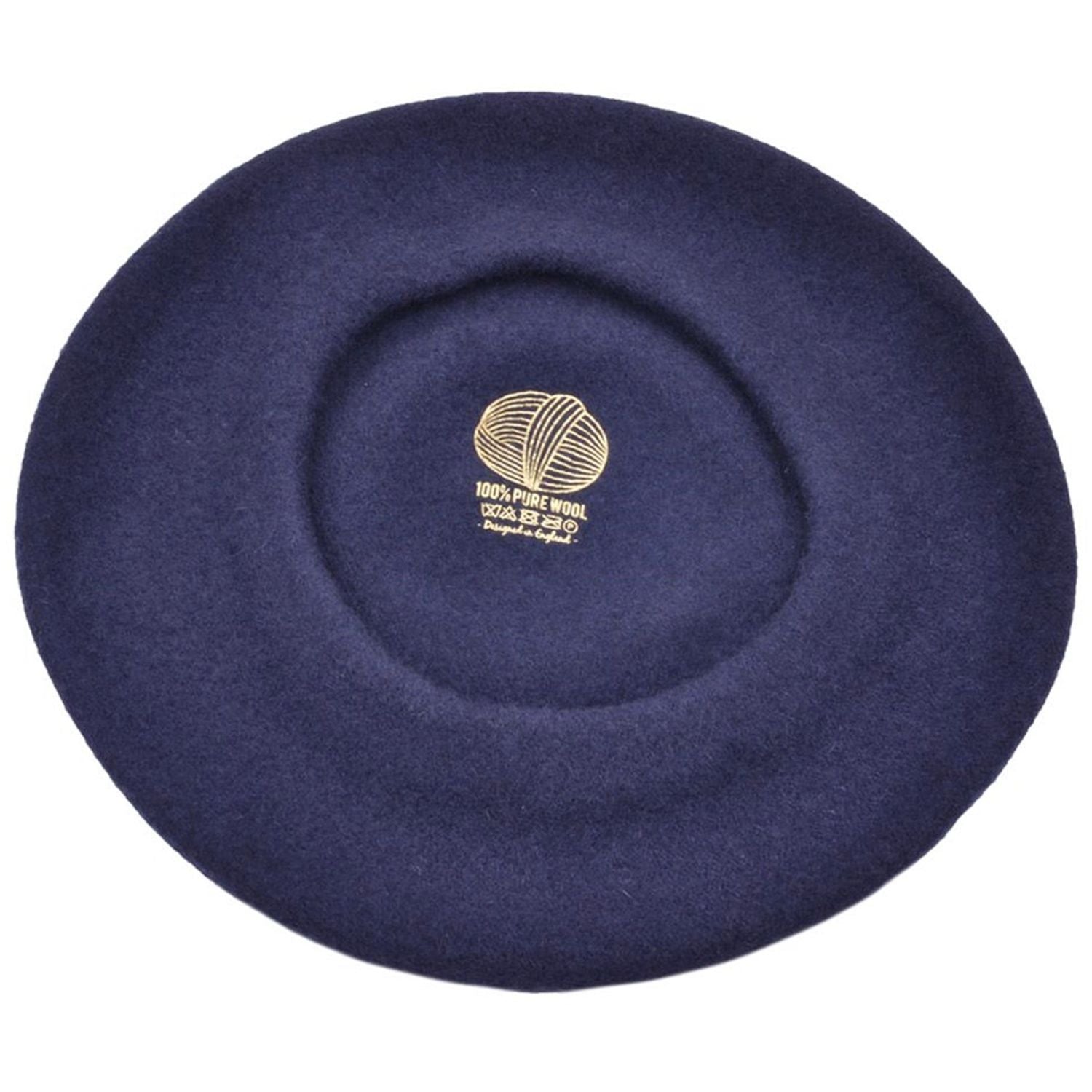 Beret Hat, Navy Blue, Interior View