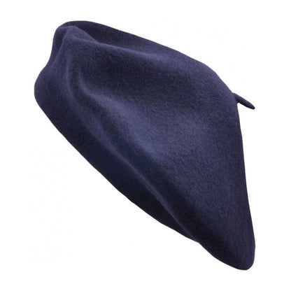 Beret Hat, Navy Blue Green, Wool