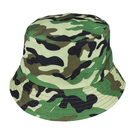 Bucket Hat, Multicoloured, Reversible, Camouflage or Black