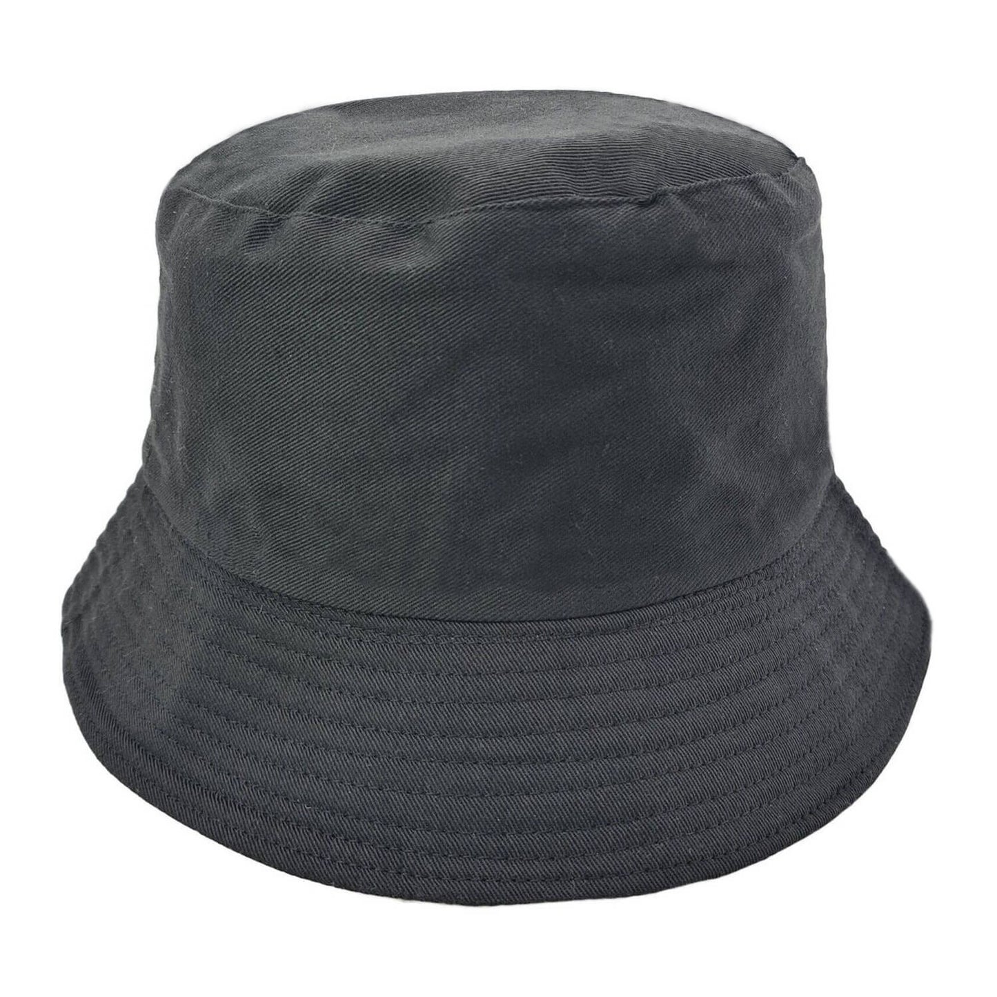 Black bucket hat on a white background