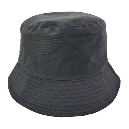 Black bucket hat on a white background