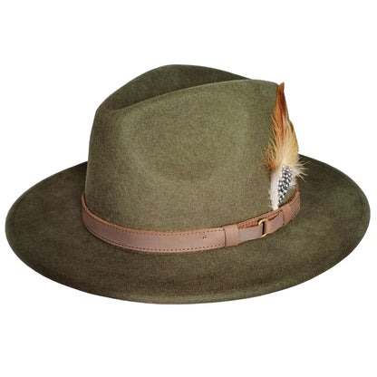 Fedora Hat, Green, Cowboy, Wool