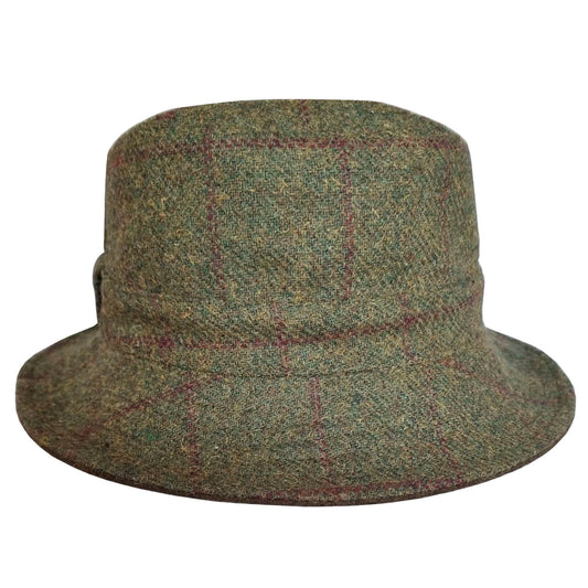 Reversible Bucket Hat, Green, Derby Tweed, Wool