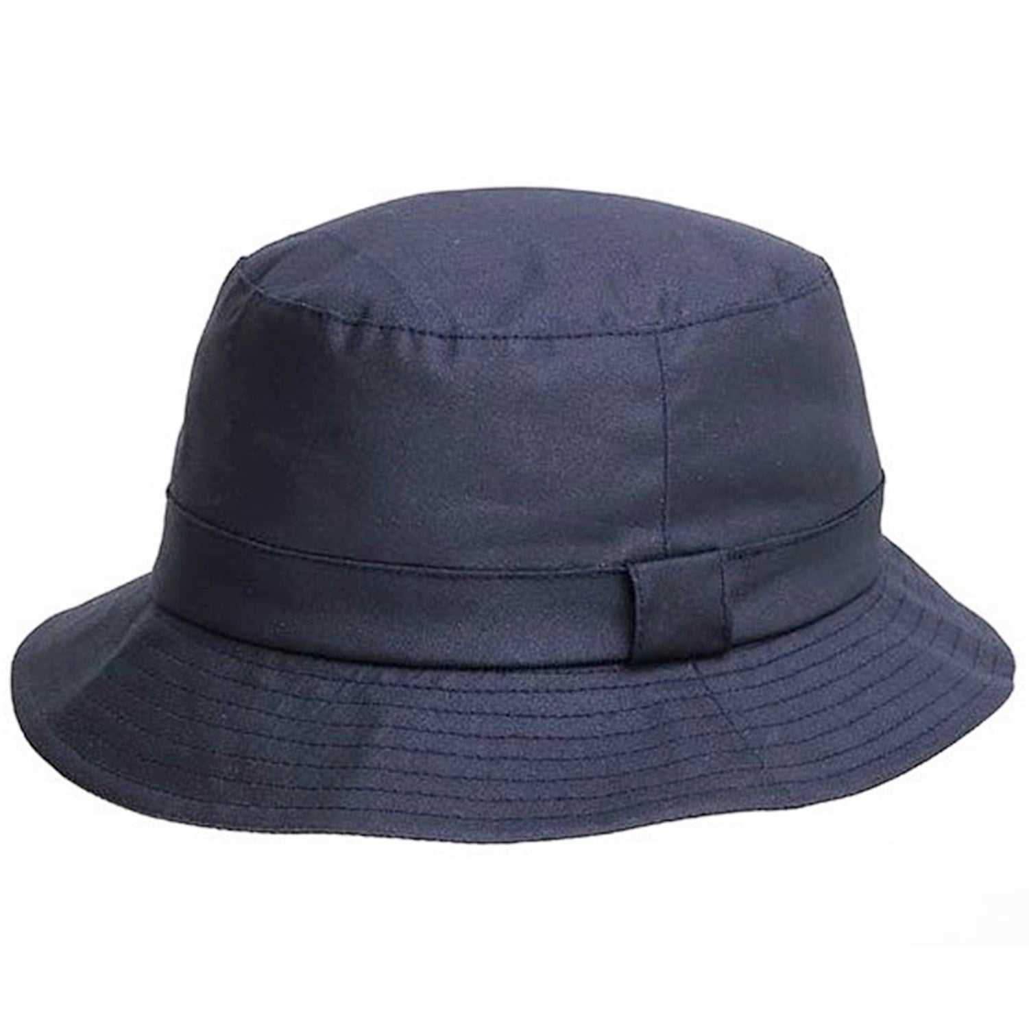 Bucket Hat, Navy Blue, Waxed, Side View