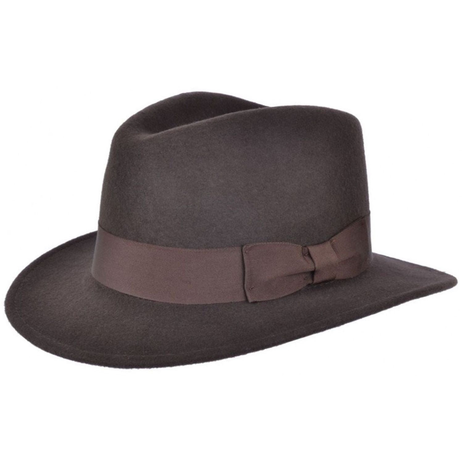 Fedora Hat, Brown, Wool, Trilby, Top View