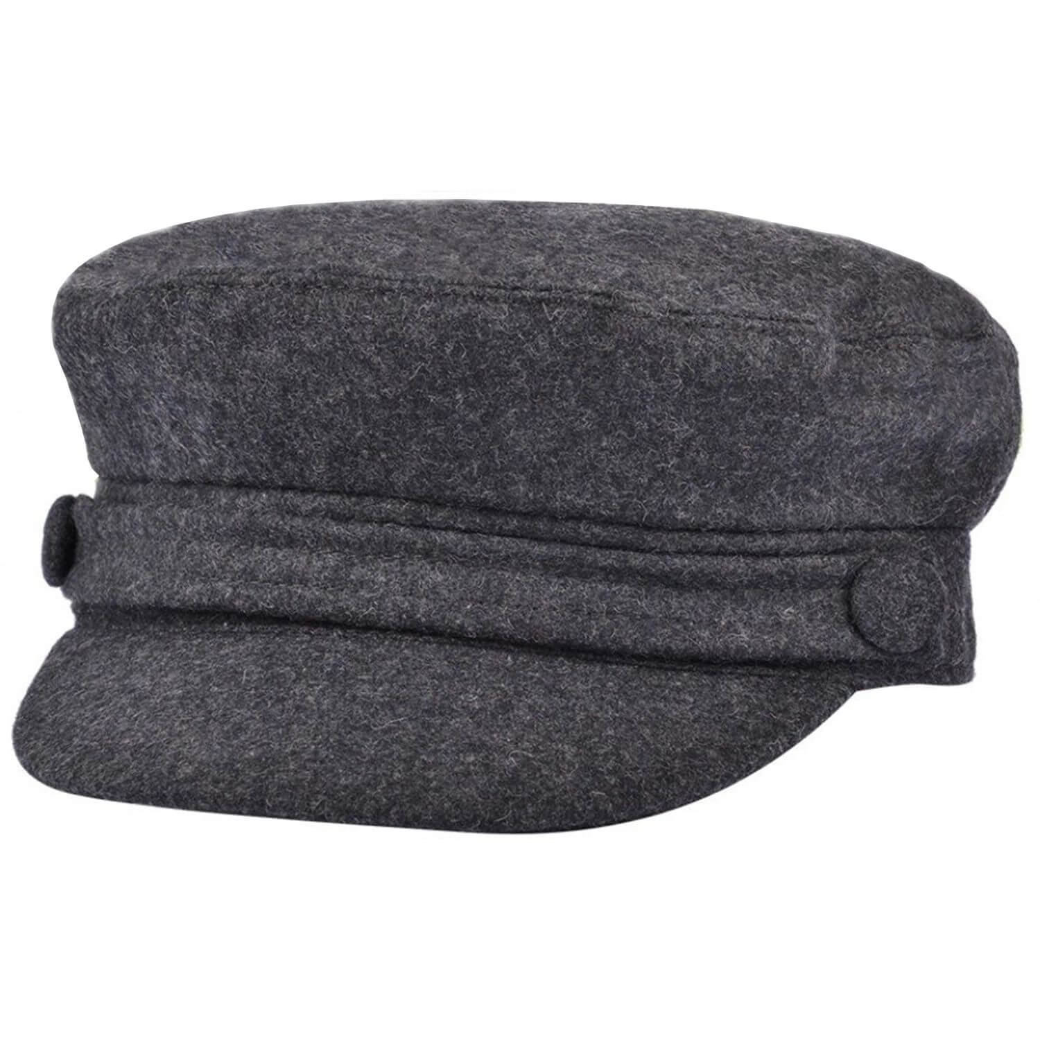 Fiddler Cap, Grey, Captains Hat, Barge Cap