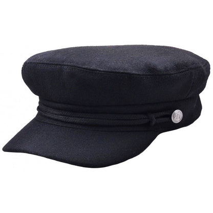 Fiddler Cap, Black, Captains Hat, Side View