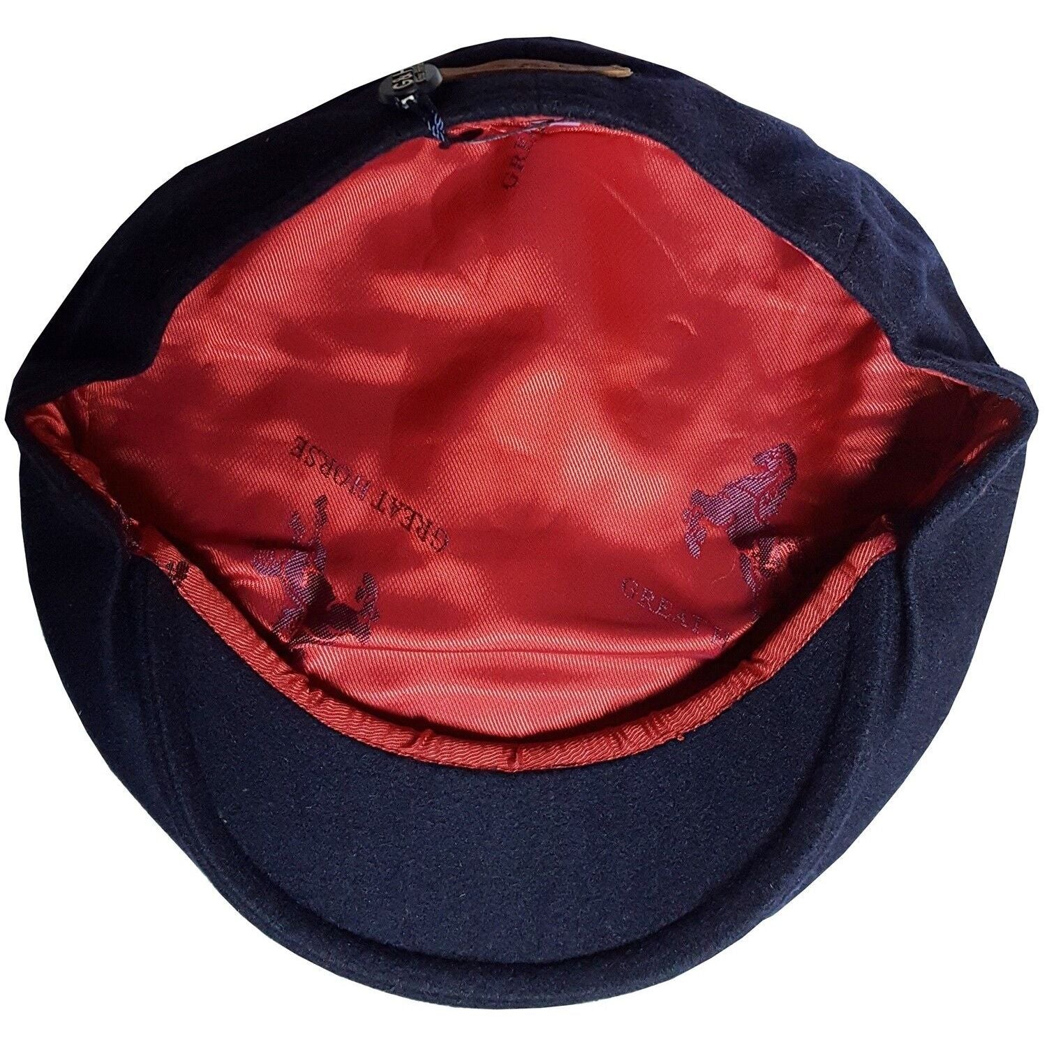 Flat Cap, Navy Blue, Lining View