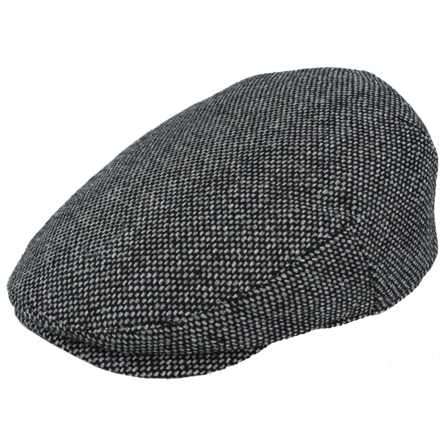 Flat Cap, Black and Grey, Salt and Pepper, Side View