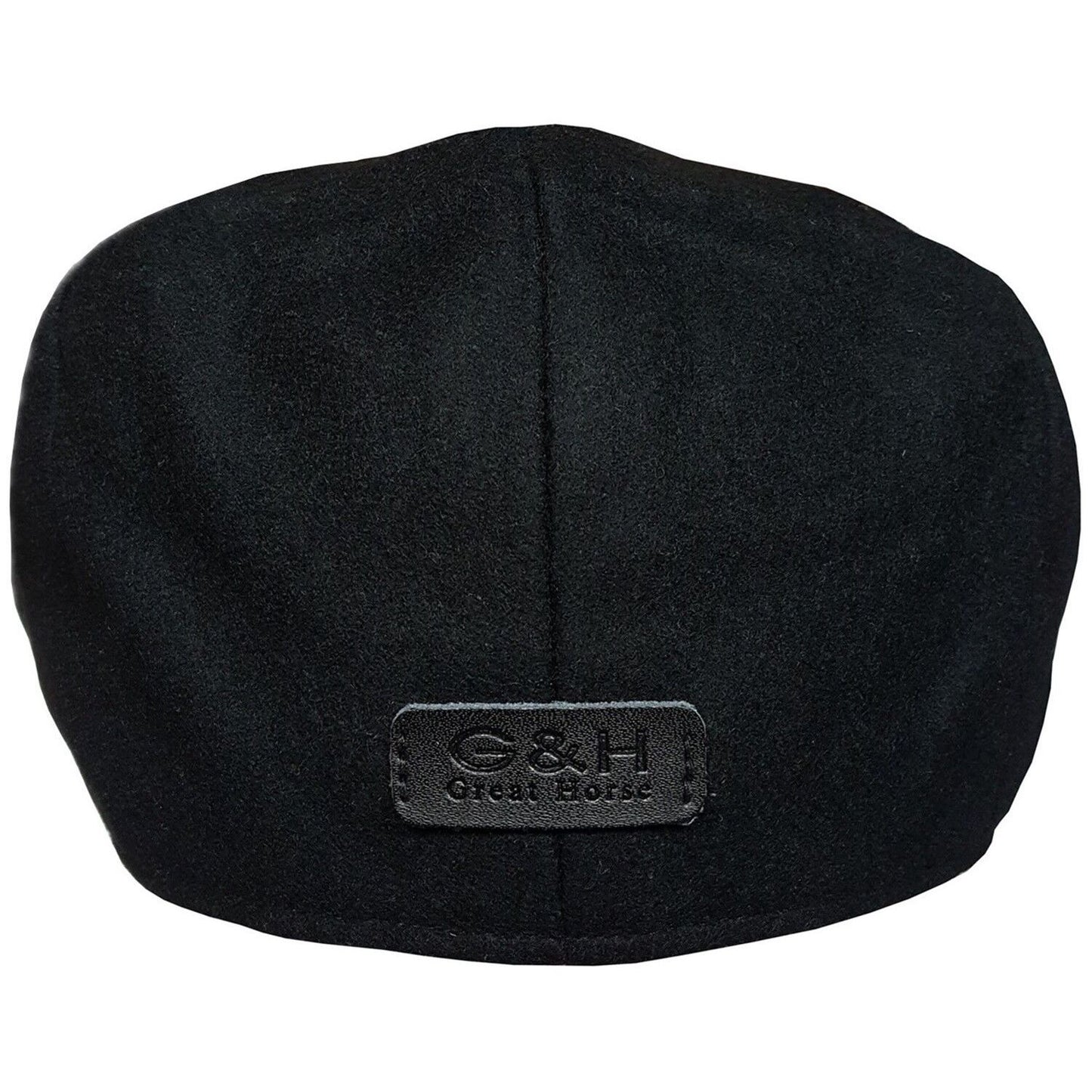 Flat Cap, Black, Plain, Rear View