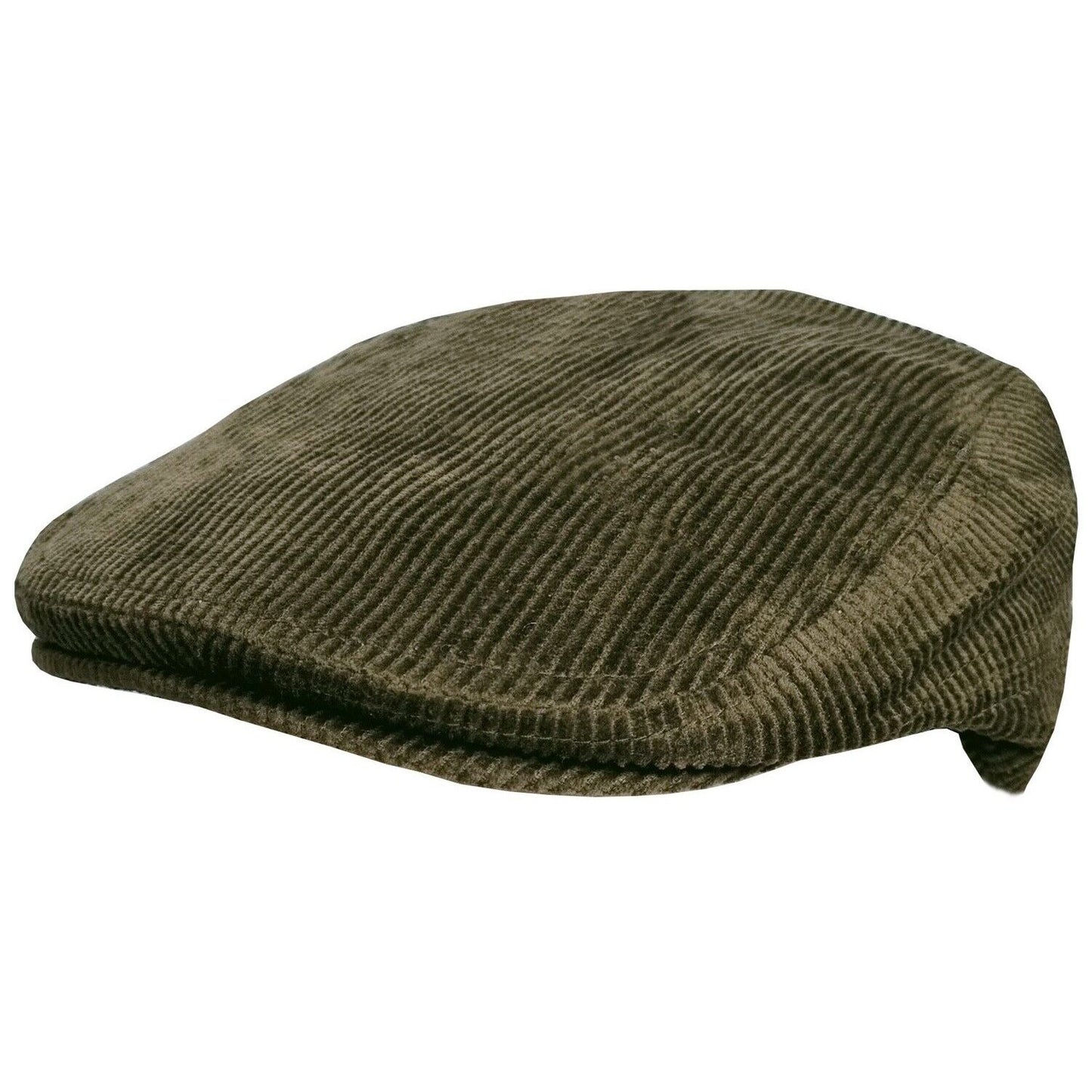 Flat Cap, Olive Green, Corduroy