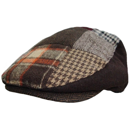 Flat Cap, Brown, Patchwork Hat