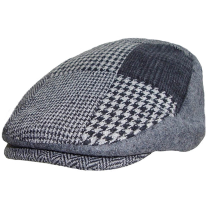 Flat Cap, Grey, Patchwork Hat