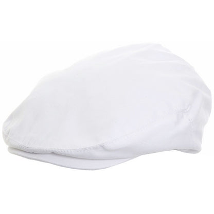 Flat Cap, White, Cotton, Sun Hat, Side View