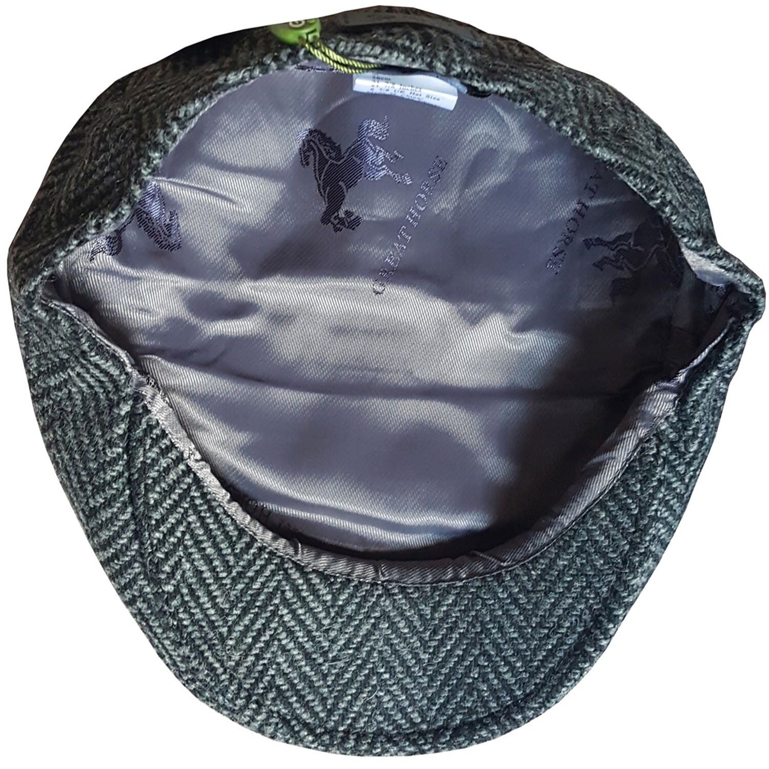 Flat Cap, Dark Grey, Lining View