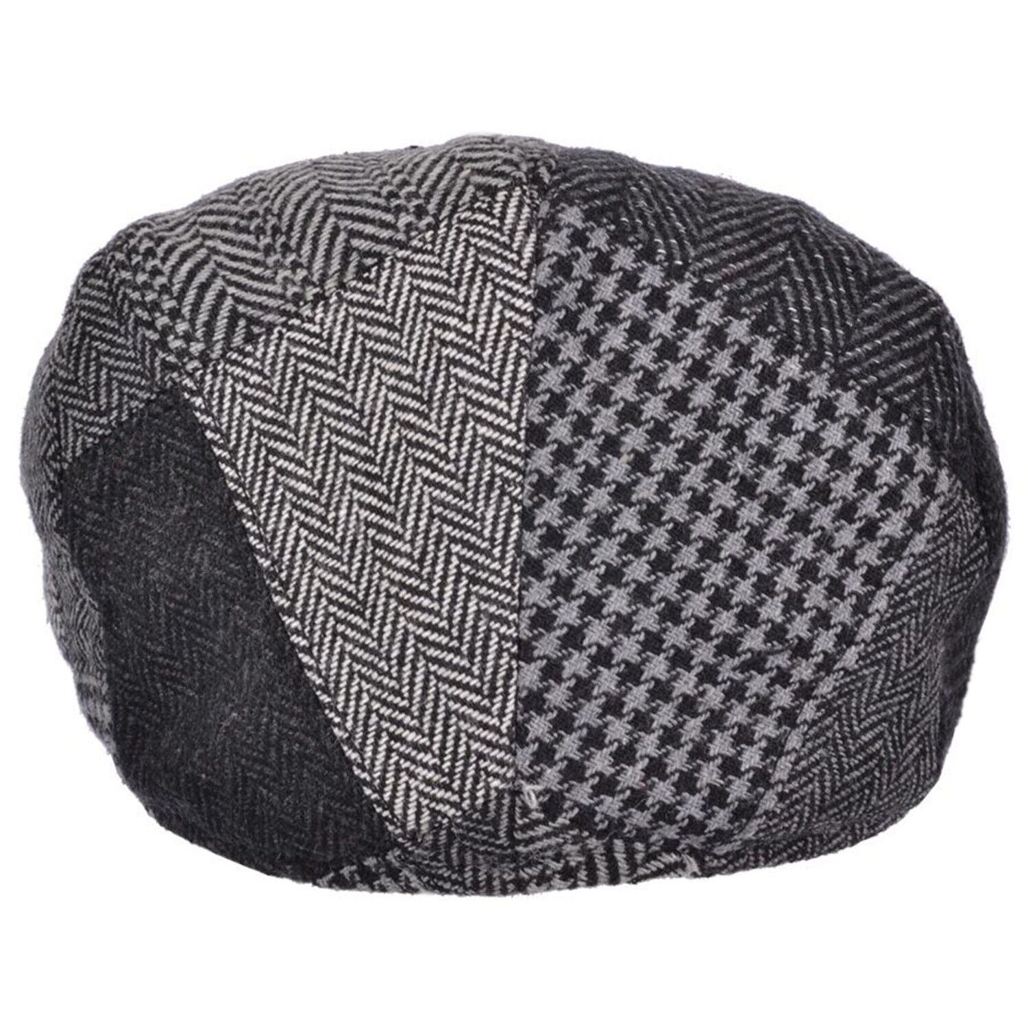 Flat Cap, Grey, Patchwork, Hat, Rear View