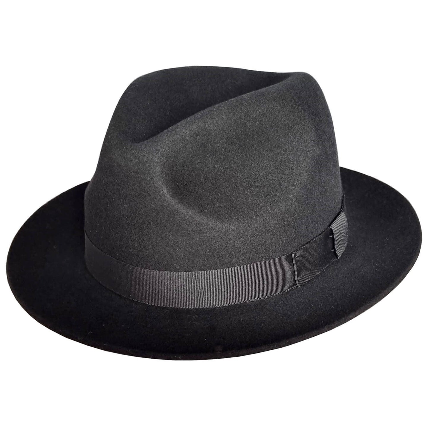 Trilby Hat, Black, Wool Fedora