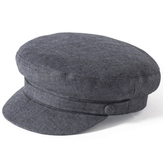 Mariner Cap, Charcoal Grey, Breton Hat, Linen