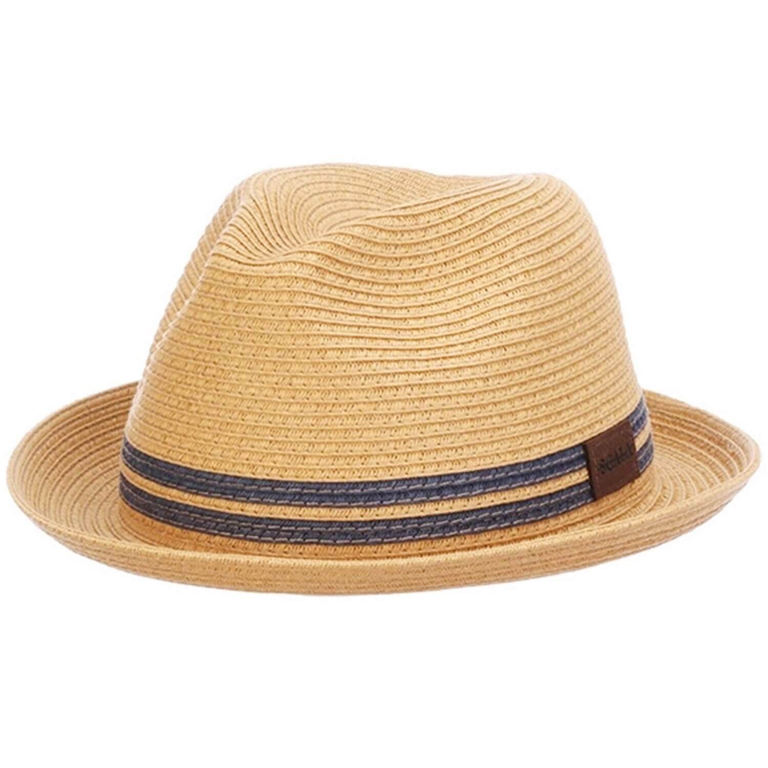 Straw Pork Pie Hat, Tea, Straw Trilby Hat