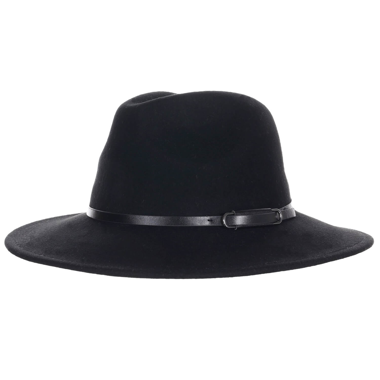 Cowboy Fedora Hat, Black, Wool Felt