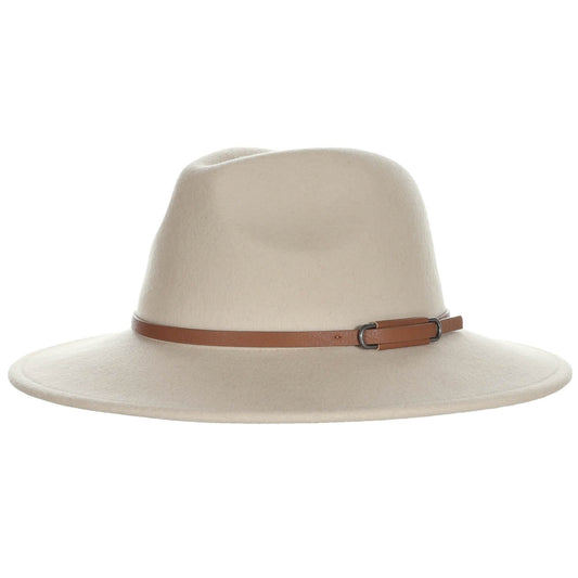 Cowboy Fedora Hat, Beige, Wool Felt