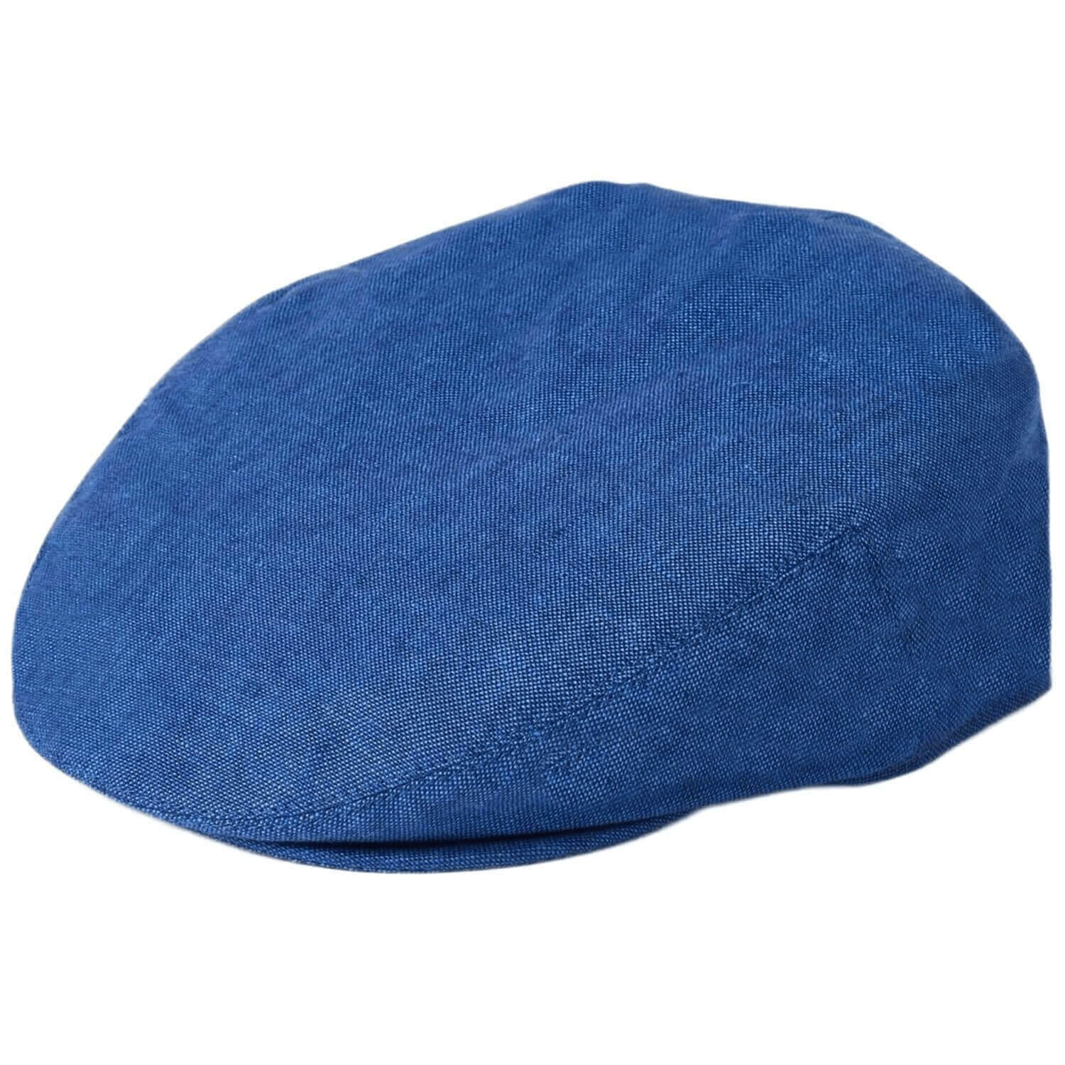 Blue flat cap on a white background