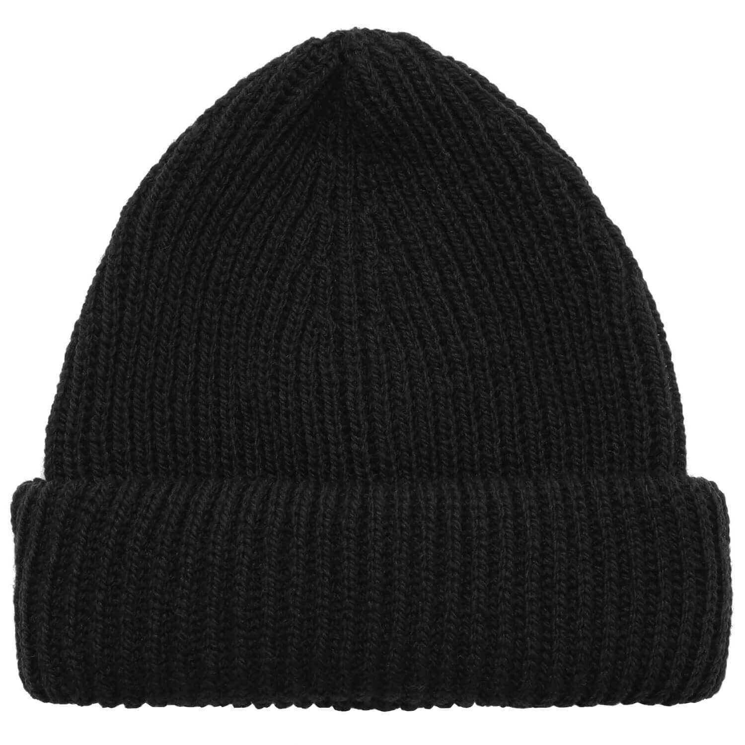 Short Beanie Hat, Black, Docker Hat, Rear View