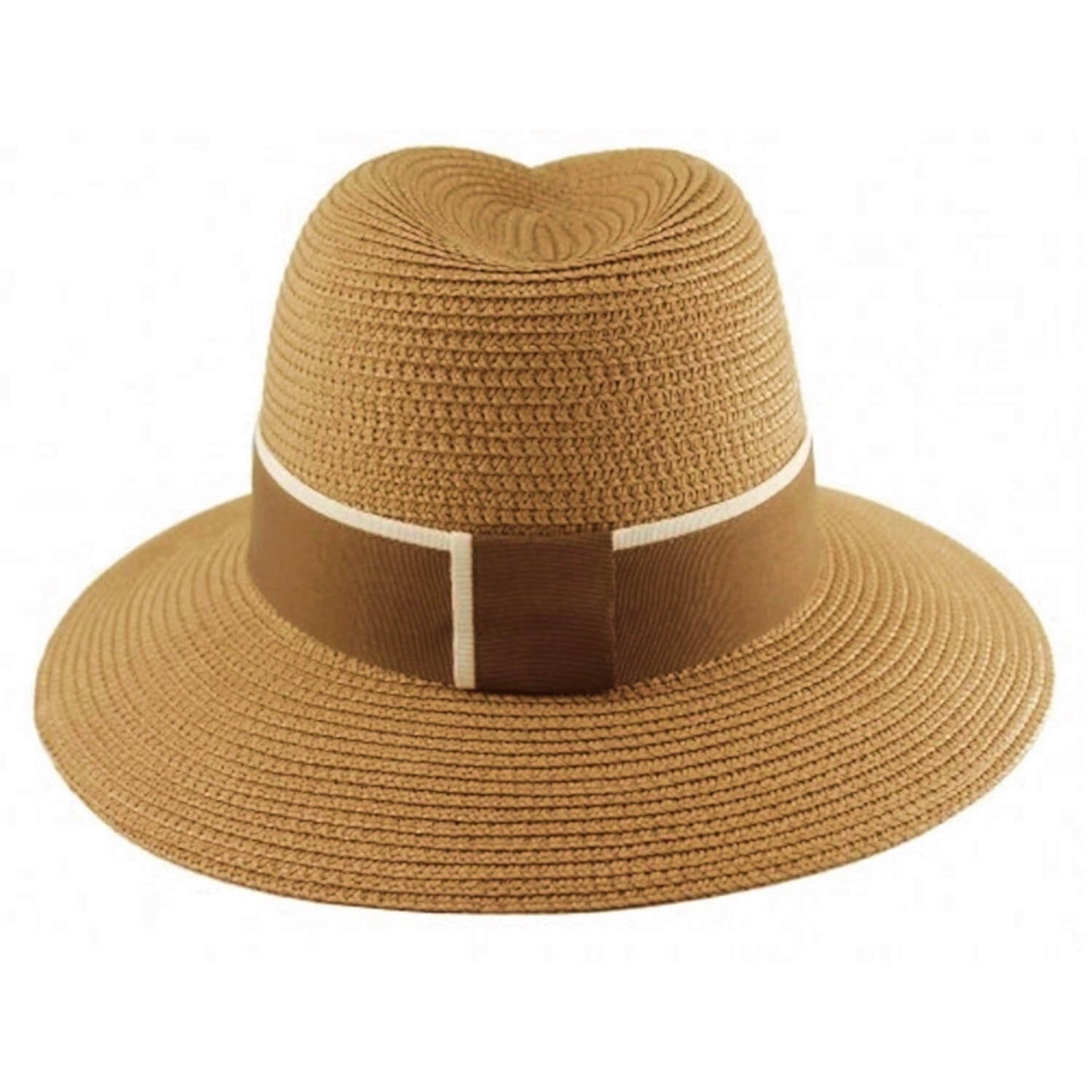 Straw Sun Hat, Beige, Womens, Panama, Rear View