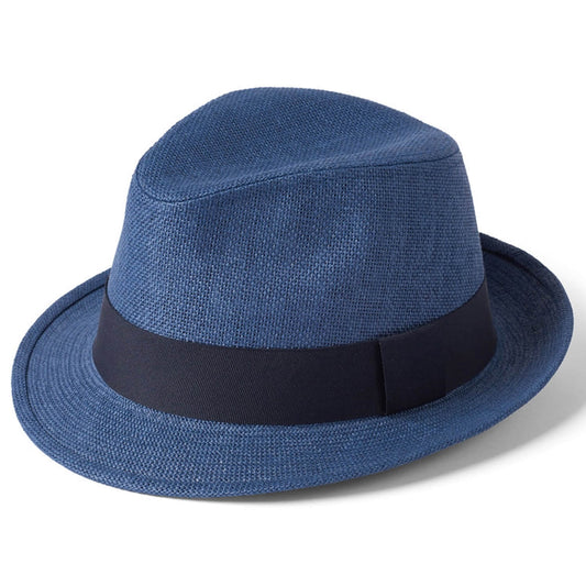 Trilby Hat, Navy Blue, Straw, Sun Hats